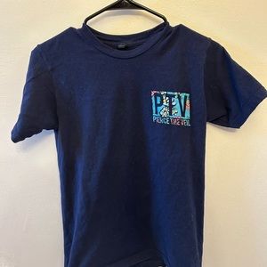 PTV Pierce the Veil Collide with the Sky Floral Navy Blue Tee Shirt Size Small